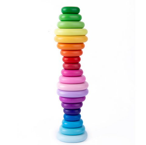 Rainbow Wood Circles 20pcs