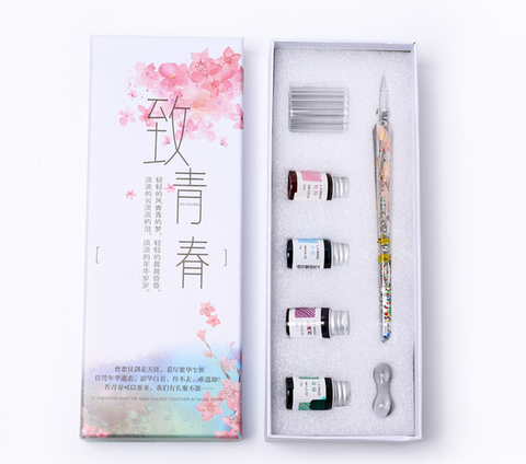 Glitter Liquid Glass Dip Pen Set