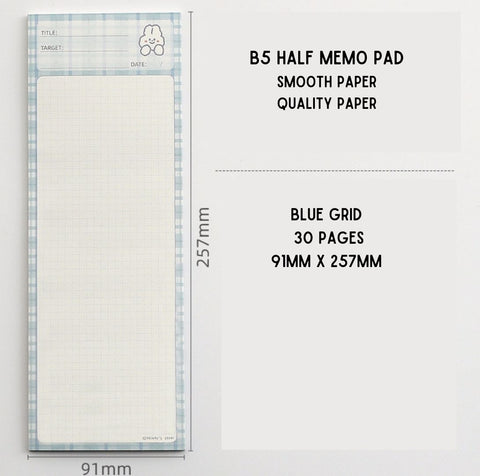 B5 Half Memo Pad