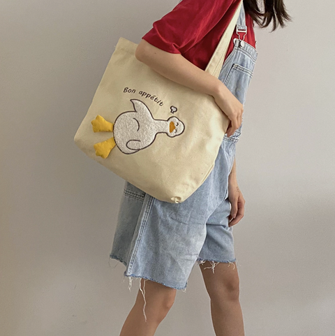 Happy Duck Cotton Tote