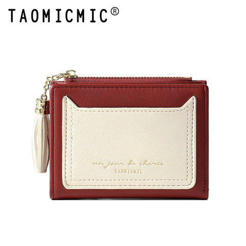 Cat Tassel Two Fold Button Wallet