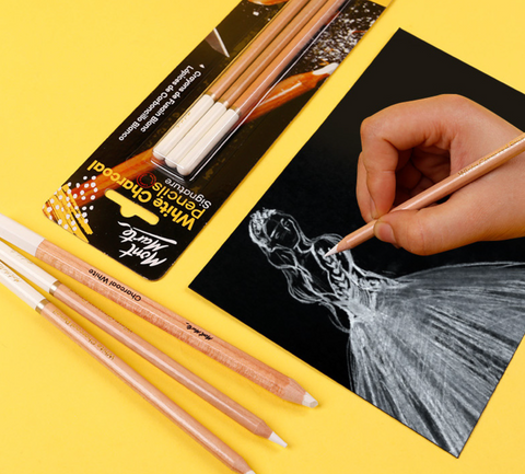 Mont Marte White Charcoal Pencils Signature