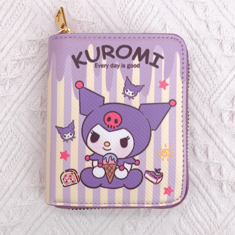 Sanrio Stripe Zipper Short Wallet