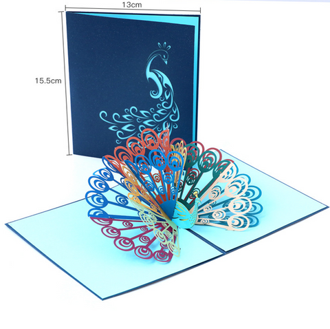 Pop Out Card Peacock