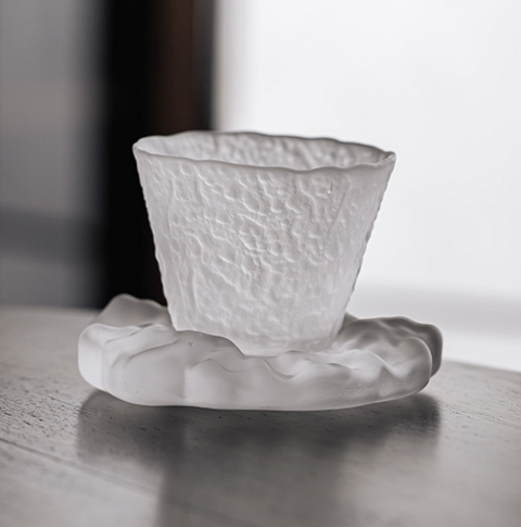 Japanese Style Frosted Glass Teacup Set