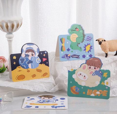 Cute Dino Astronaut Card