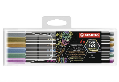 Stabilo Pen 68 Metallic Marker Set 6 pcs