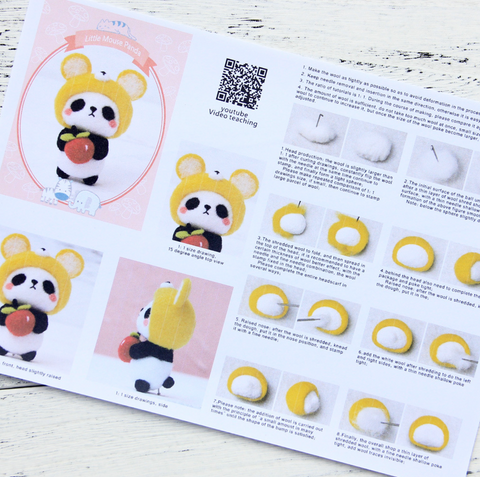 Baby Panda Needle Felt DIY Set