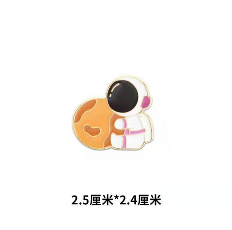 Astronaut and Moon Pin