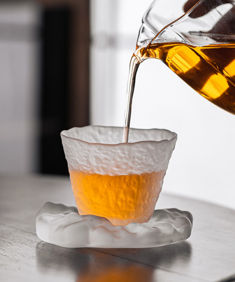 Japanese Style Frosted Glass Teacup Set
