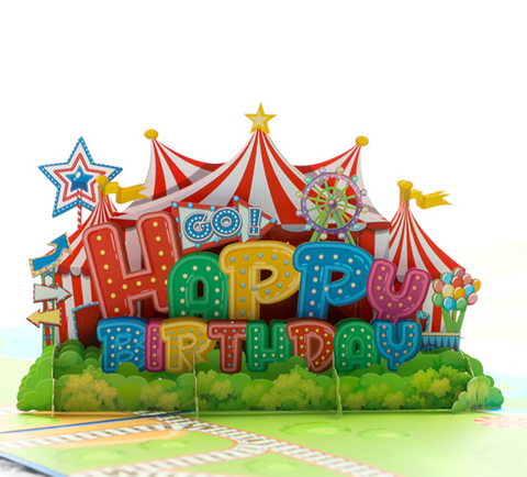 Pop Out Card Happy Birthday Carnival