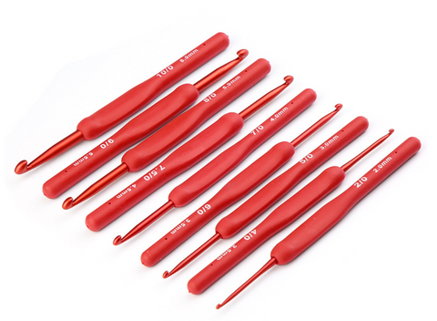 Crochet Aluminum Red Full Set