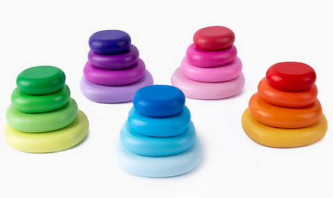 Rainbow Wood Circles 20pcs