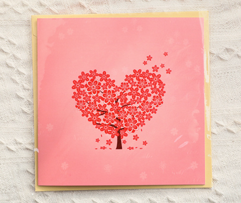 Pop Out Card Love Cherry Tree