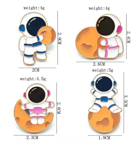 Astronaut and Moon Pin