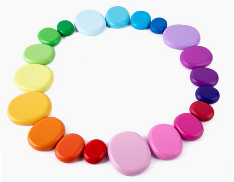 Rainbow Wood Circles 20pcs