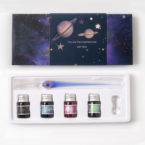 Planet Glass Dip Pen Set
