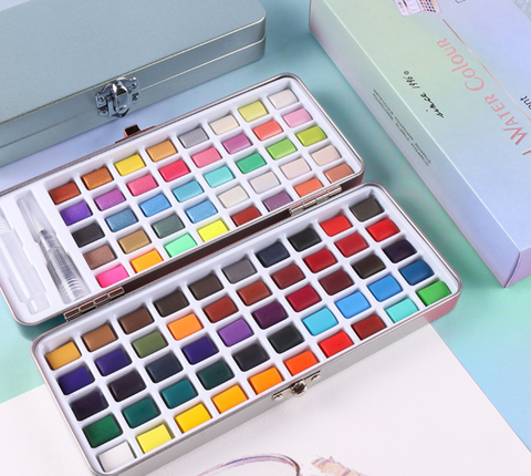 Giorgione Pearl Solid Watercolor Paint Metal Case 50pc