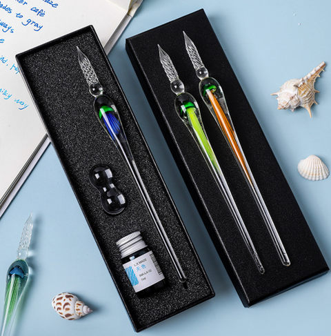 Jellyfish Glass Dip Pen Set
