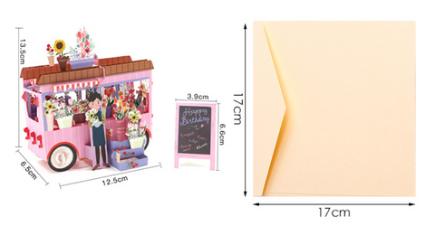 Pop Out Card Flower Cart