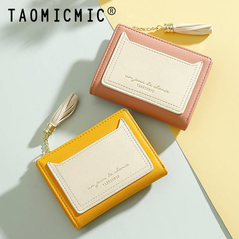 Cat Tassel Two Fold Button Wallet