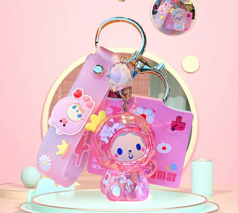 Momo Monkey Crystal Keychain