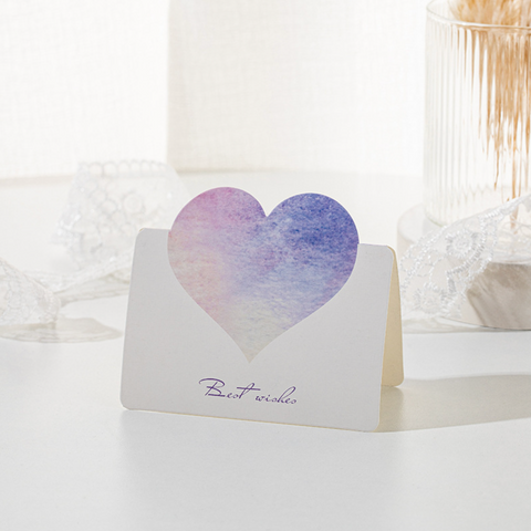 Best Wishes Watercolor Heart Card
