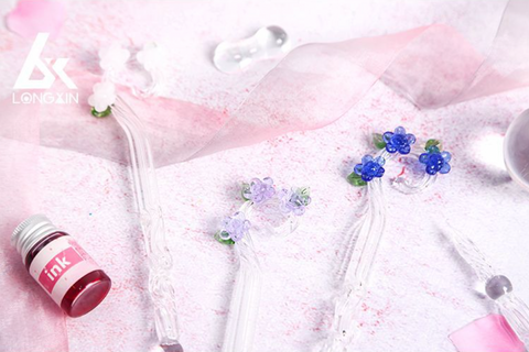 Magic Cherry Flower Glass Dip Pen Set