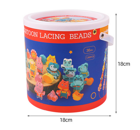 136 pcs of Wood Cartoon Lace Blocks