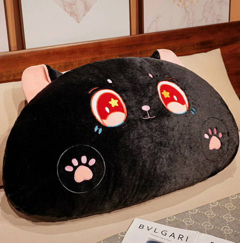 Star Eye Cat Cushion 50cm Black