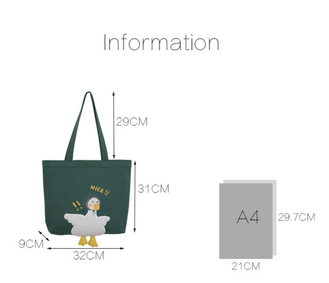 Happy Duck Cotton Tote