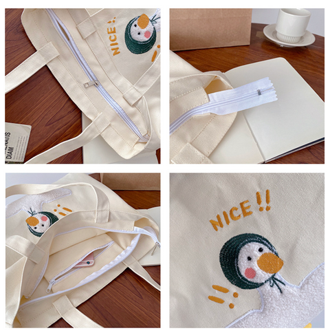 Happy Duck Cotton Tote