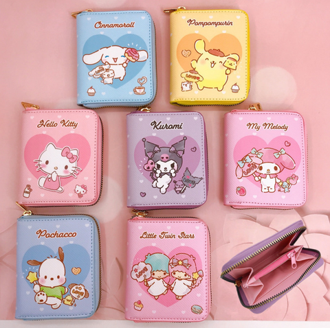Sanrio Heart Zipper Short Wallet