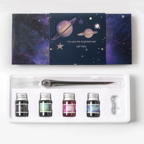 Planet Glass Dip Pen Set