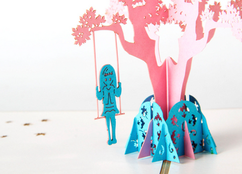 Pop Out Card Cherry Blossom Girl