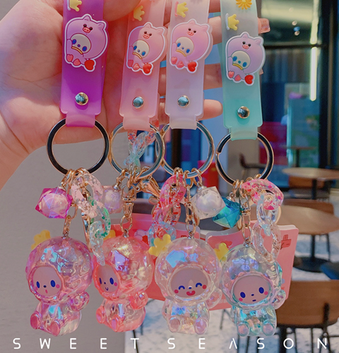Momo Monkey Crystal Keychain