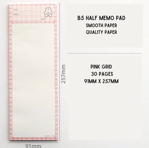 B5 Half Memo Pad