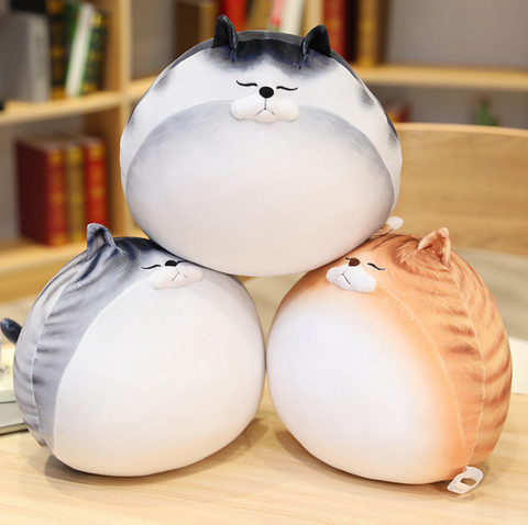 Round Squeezy Cat Plush 50cm