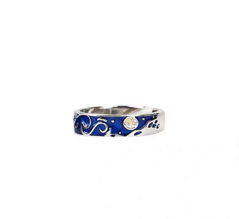 Blue Moon Engraved Ring