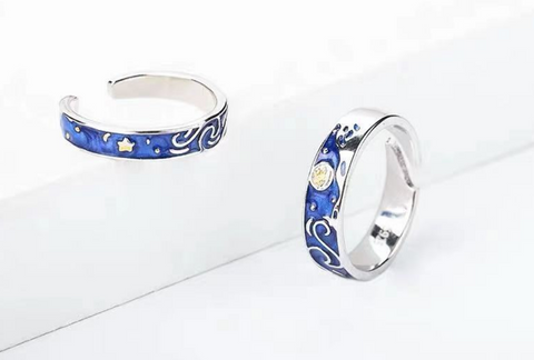 Blue Moon Engraved Ring