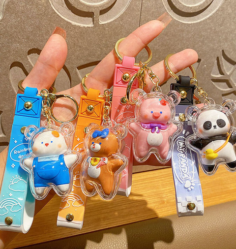 Rainbow Animal Bear Keychain