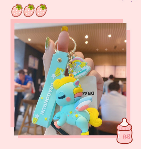 Rainbow Unicorn Keychain