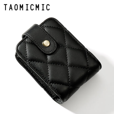 Vegan Leather Mirror Checker Lipstick Holder