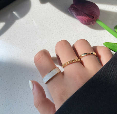 Braid Chain Ring Collection