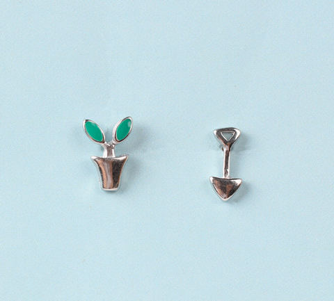 Plant and Shovel Earring