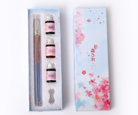 Duo Tone Glass Dip Pen Set