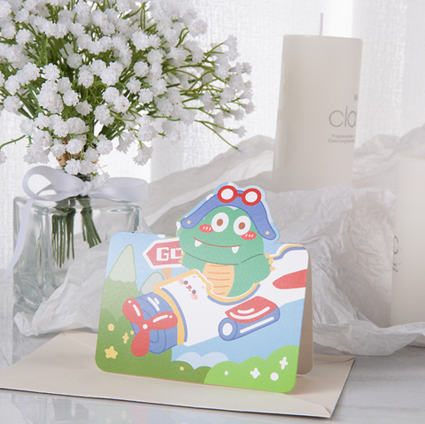 Cute Dino Astronaut Card