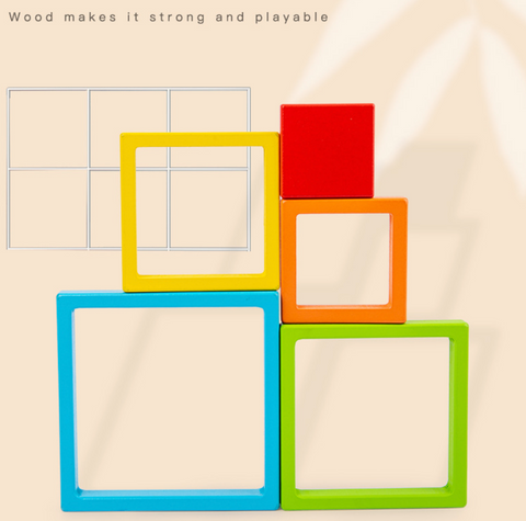 Colorful Wood Blocks in Square - Small