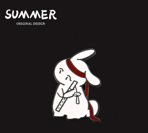 Black and White Rabbit Pin