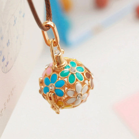 Teal/Blue/Pink Gold Necklace
